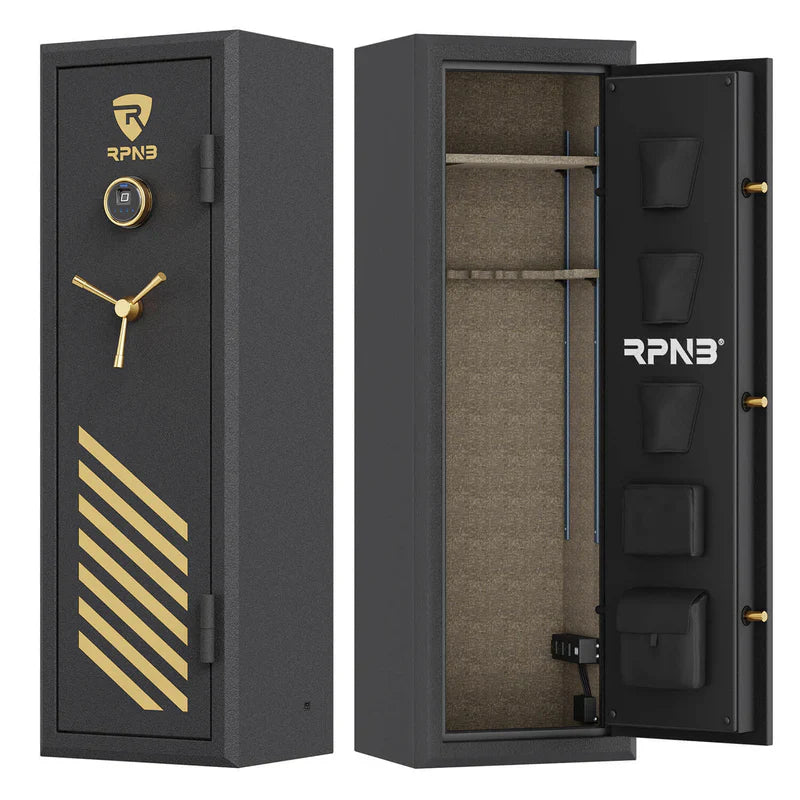 RPNB 10-Gun Large Fireproof Biometric Fingerprint Gun Safe for Pistols and Rifles RPFS10