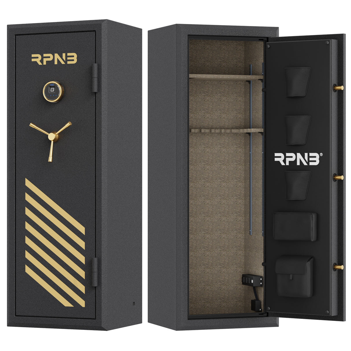 RPNB 14-Gun Large Fireproof Biometric Fingerprint Gun Safe for Pistols and Rifles RPFS14