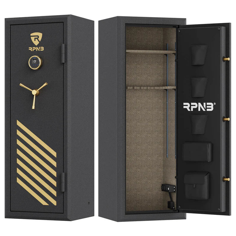 RPNB 14-Gun Large Fireproof Biometric Fingerprint Gun Safe for Pistols and Rifles RPFS14