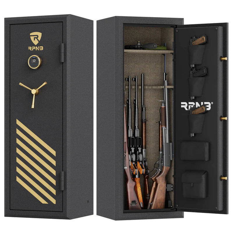 RPNB 14-Gun Large Fireproof Biometric Fingerprint Gun Safe for Pistols and Rifles RPFS14