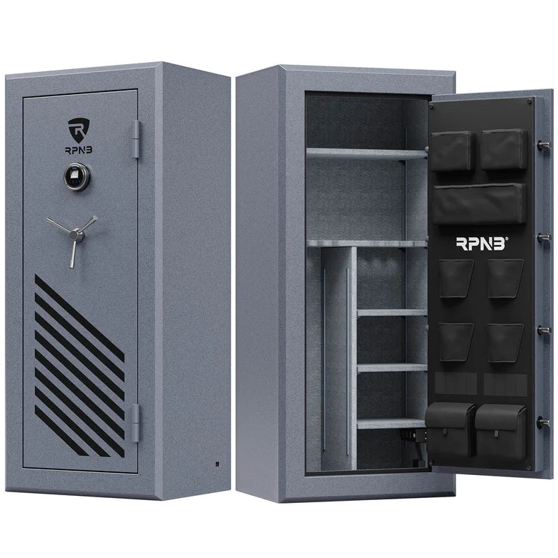RPNB 24-Gun Large Fireproof Biometric Fingerprint Gun Safe for Pistols and Rifles RPFS24