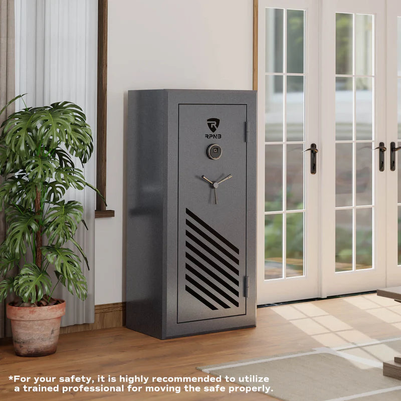 RPNB 24-Gun Large Fireproof Biometric Fingerprint Gun Safe for Pistols and Rifles RPFS24