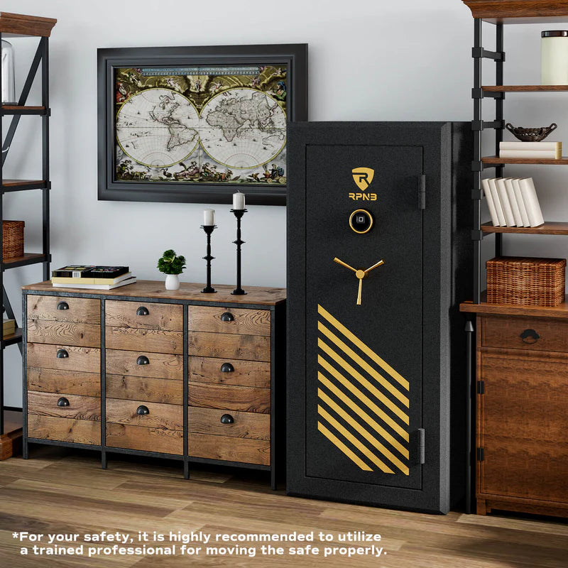 RPNB 24-Gun Large Fireproof Biometric Fingerprint Gun Safe for Pistols and Rifles RPFS24