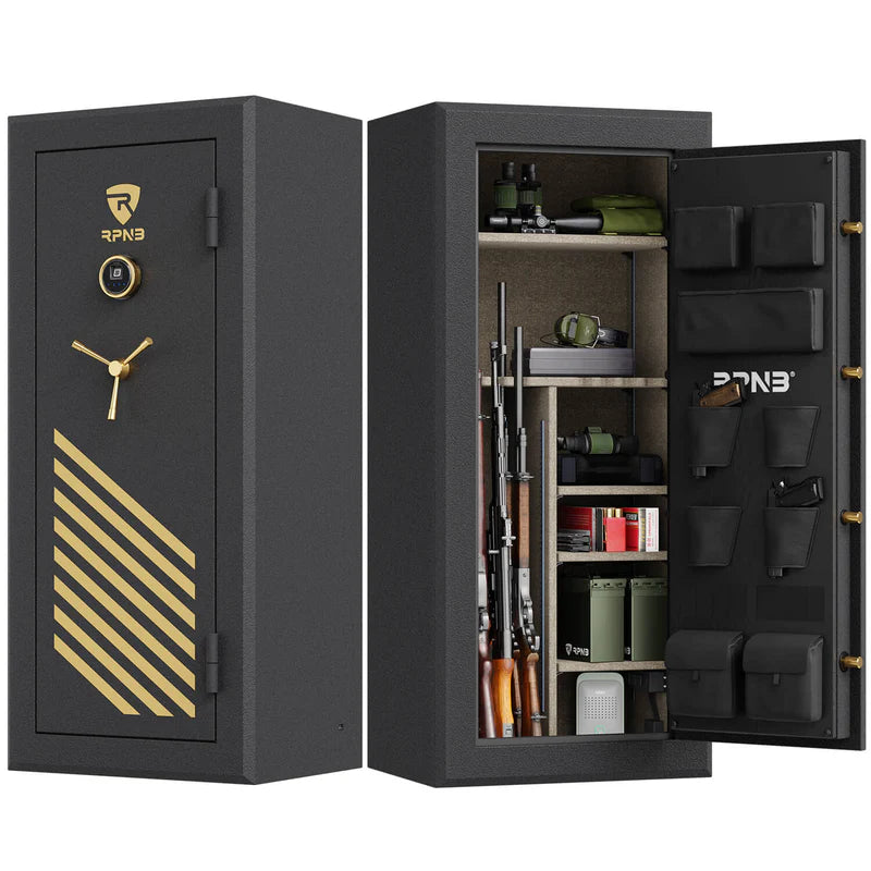 RPNB 24-Gun Large Fireproof Biometric Fingerprint Gun Safe for Pistols and Rifles RPFS24