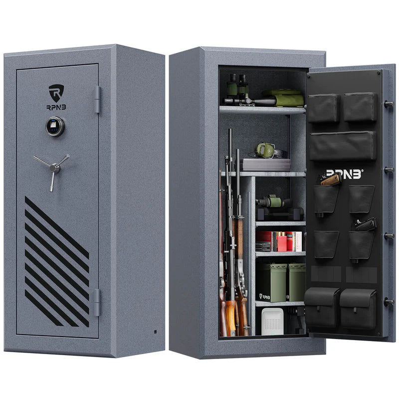 RPNB 24-Gun Large Fireproof Biometric Fingerprint Gun Safe for Pistols and Rifles RPFS24