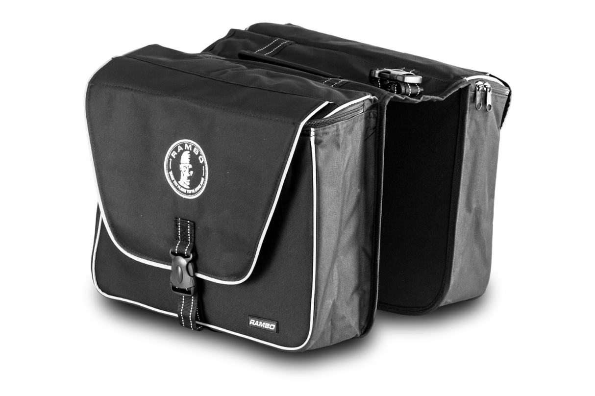 Rambo Double Saddle Accessory Bag-Black