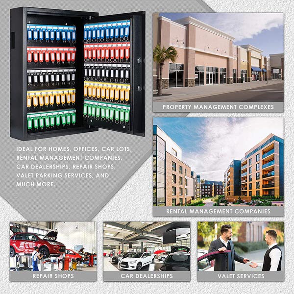 Barska AX13370 100 Keys Keypad Wall Key Safe Black