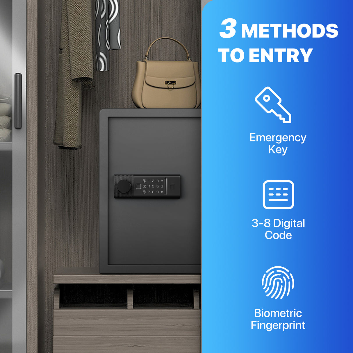 RPNB Biometric Home Safe with Fingerprint Digital Lock for Cash & Jewelry RP50FSA
