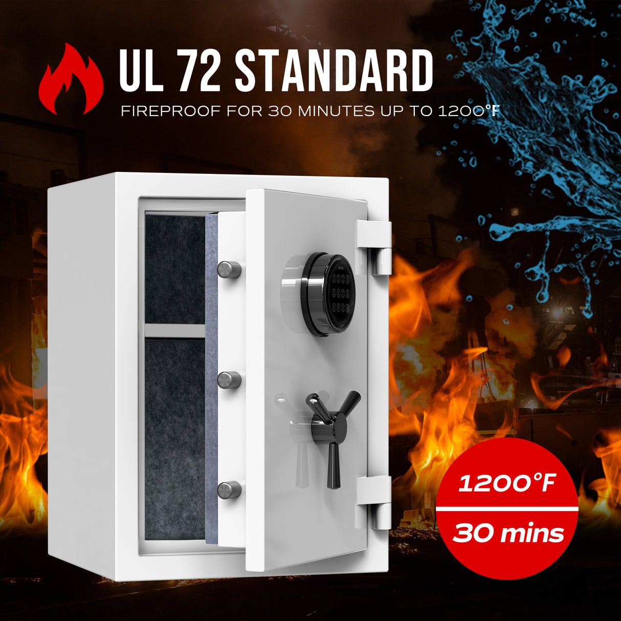 RPNB Digital Keypad Fireproof Safe, Deluxe Safe Box, 1.29 Cubic Feet RPEFS50