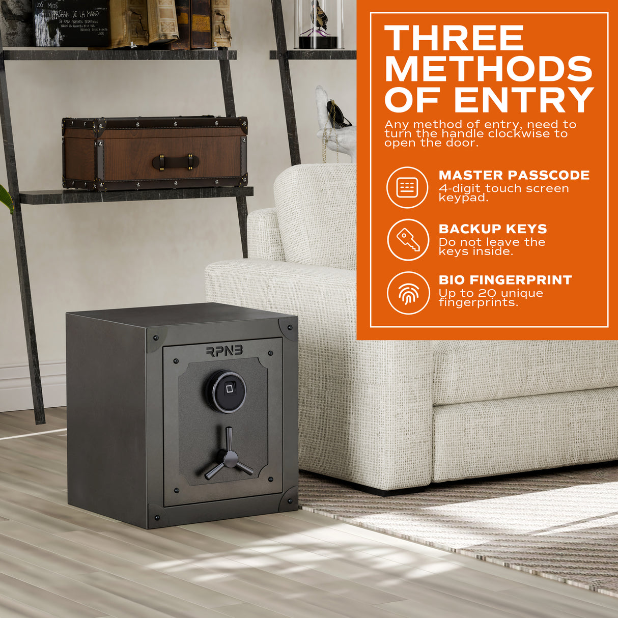 RPNB Retro Style Biometric Home Safe RPFV45