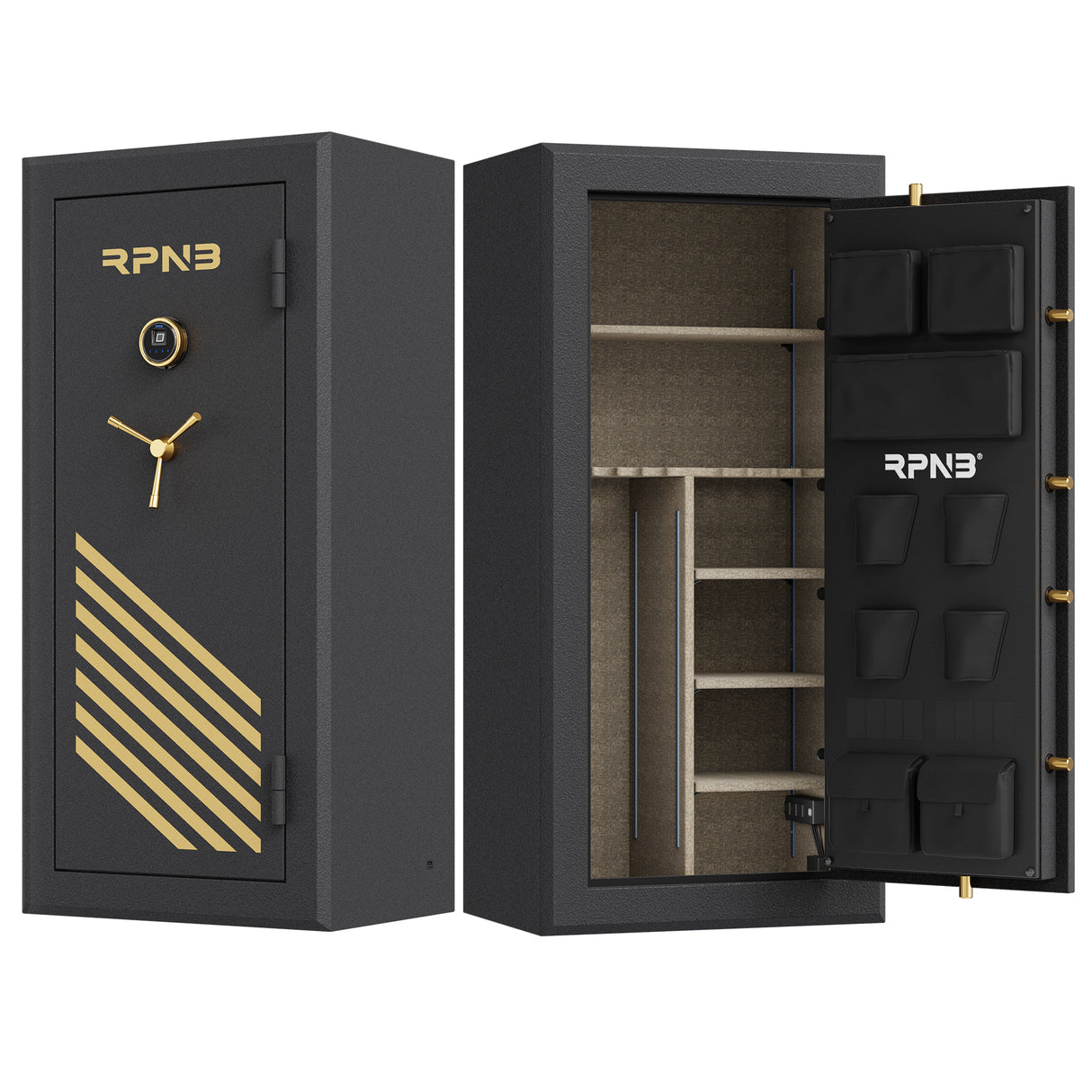 RPNB 30-Gun Large Fireproof Biometric Fingerprint Gun Safe for Pistols and Rifles RPFS30