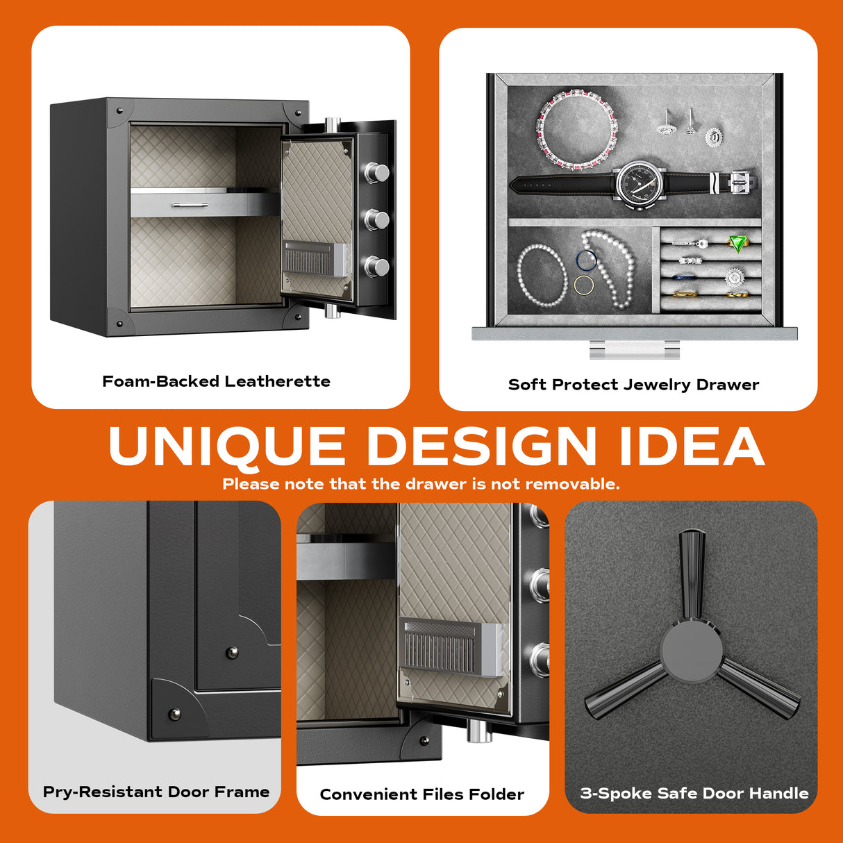 RPNB Retro Style Biometric Home Safe RPFV45