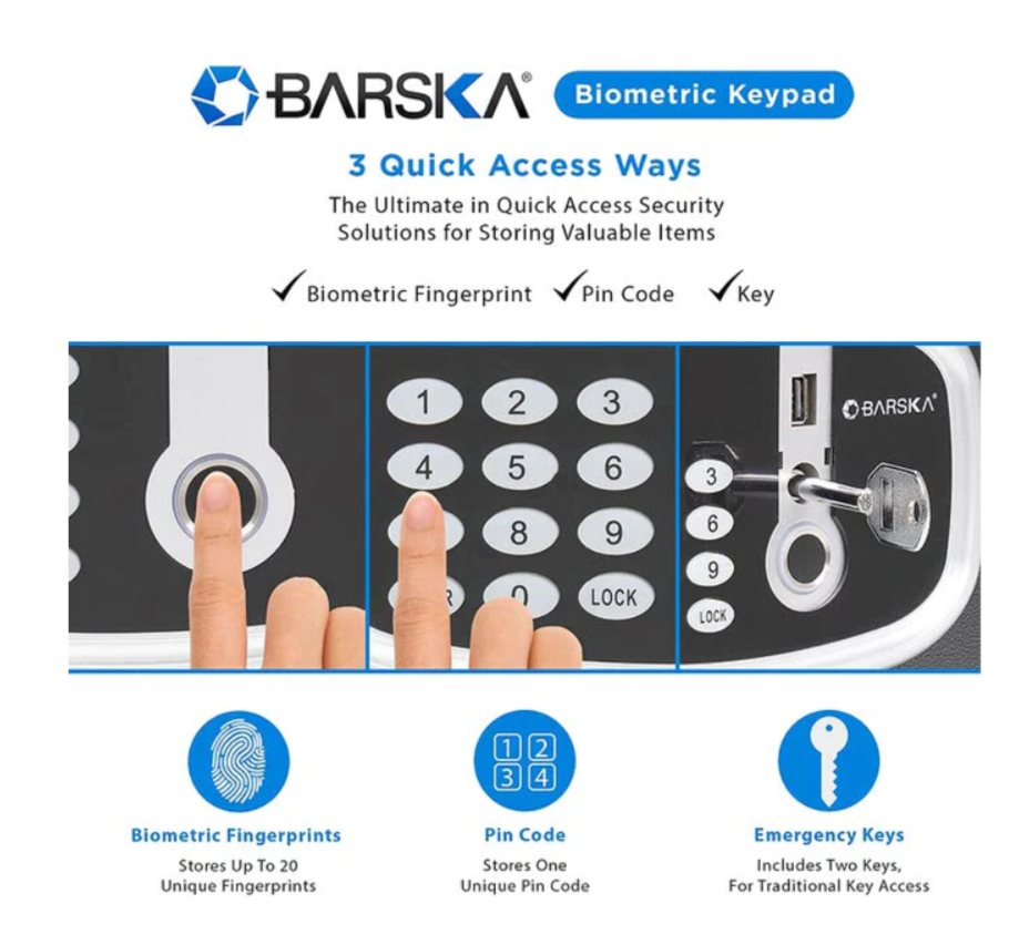 Barska AX13632 Digital Keypad Fingerprint Safe