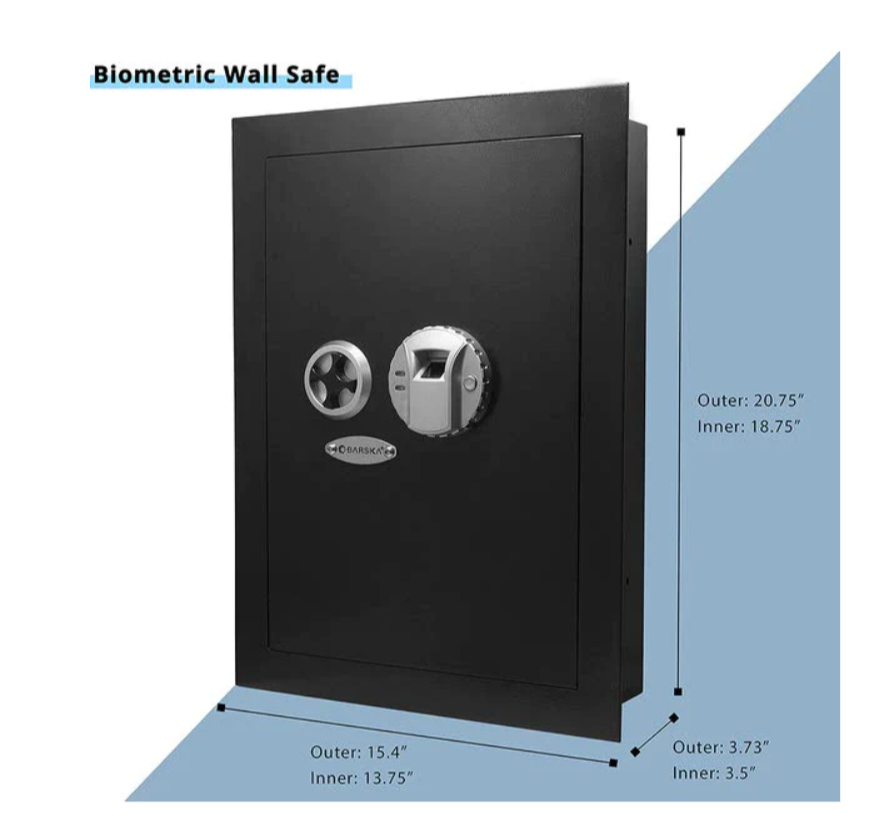Barska AX12038 Biometric Wall Safe