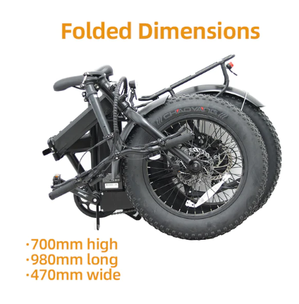 Eunorau E-FAT-MN Folding Fat Tire Electric Bike 48V 500W