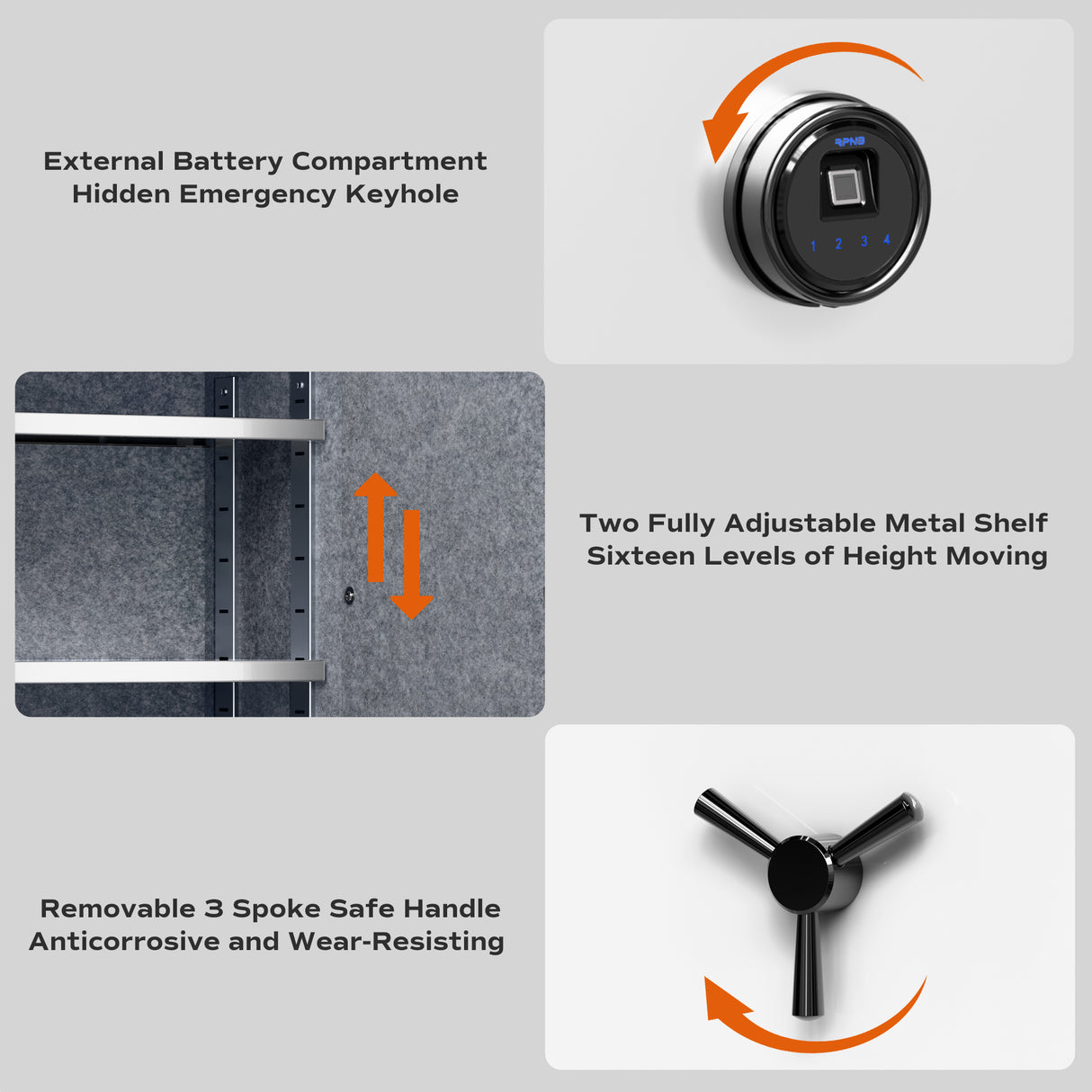 RPNB 2.12 Cubic Feet Deluxe Biometric Fireproof Safe RPFS66