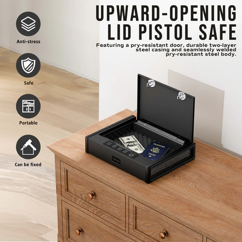 RPNB Biometric Handgun Safe with Interior LED Light RP2005