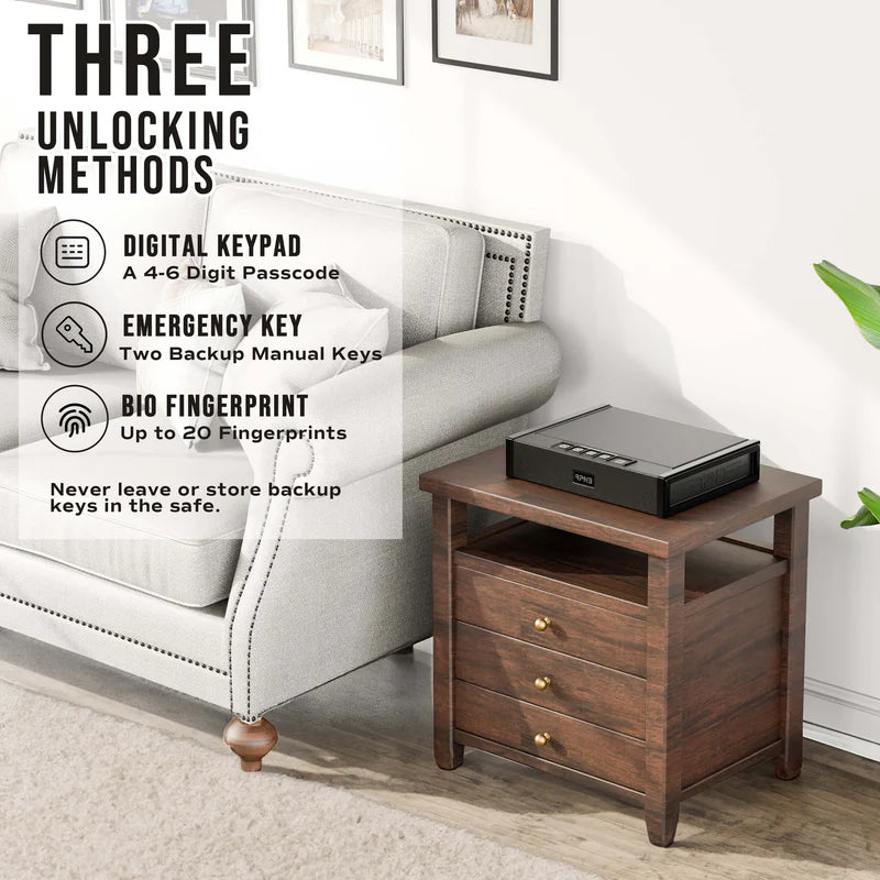 RPNB Biometric Handgun Safe with Interior LED Light RP2005