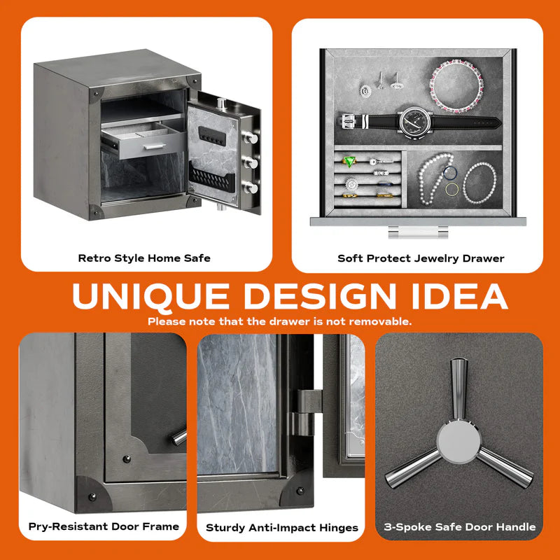 RPNB Retro Style Biometric Home Safe RPFV45