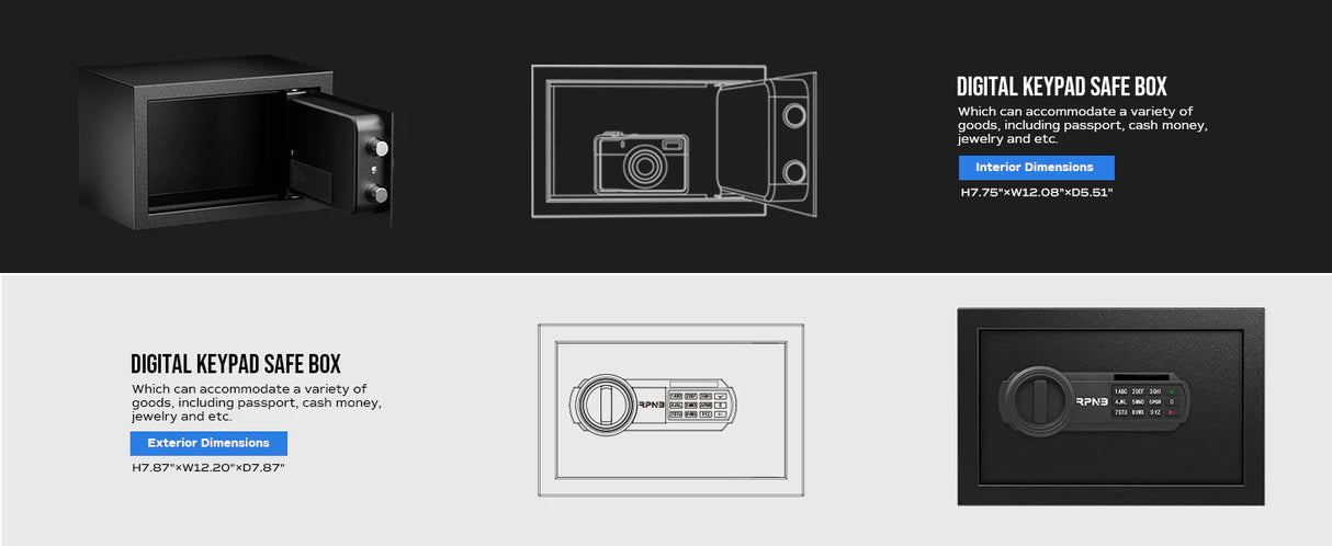 RPNB 0.3 Cubic Feet Electronic Security Home Safe RP20ESA