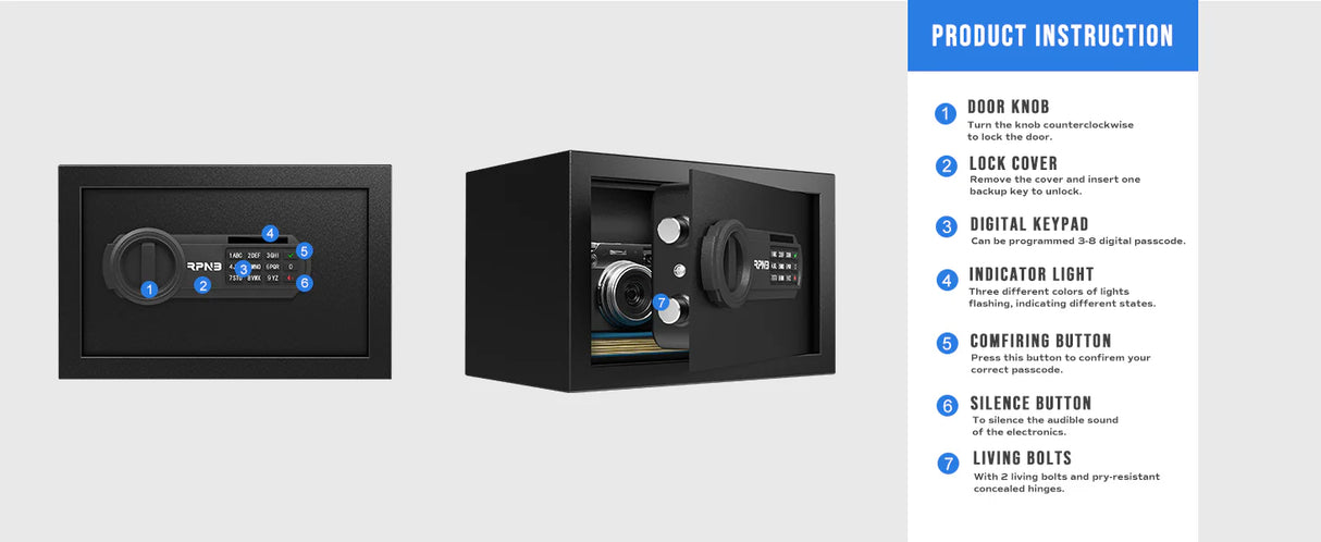 RPNB 0.3 Cubic Feet Electronic Security Home Safe RP20ESA