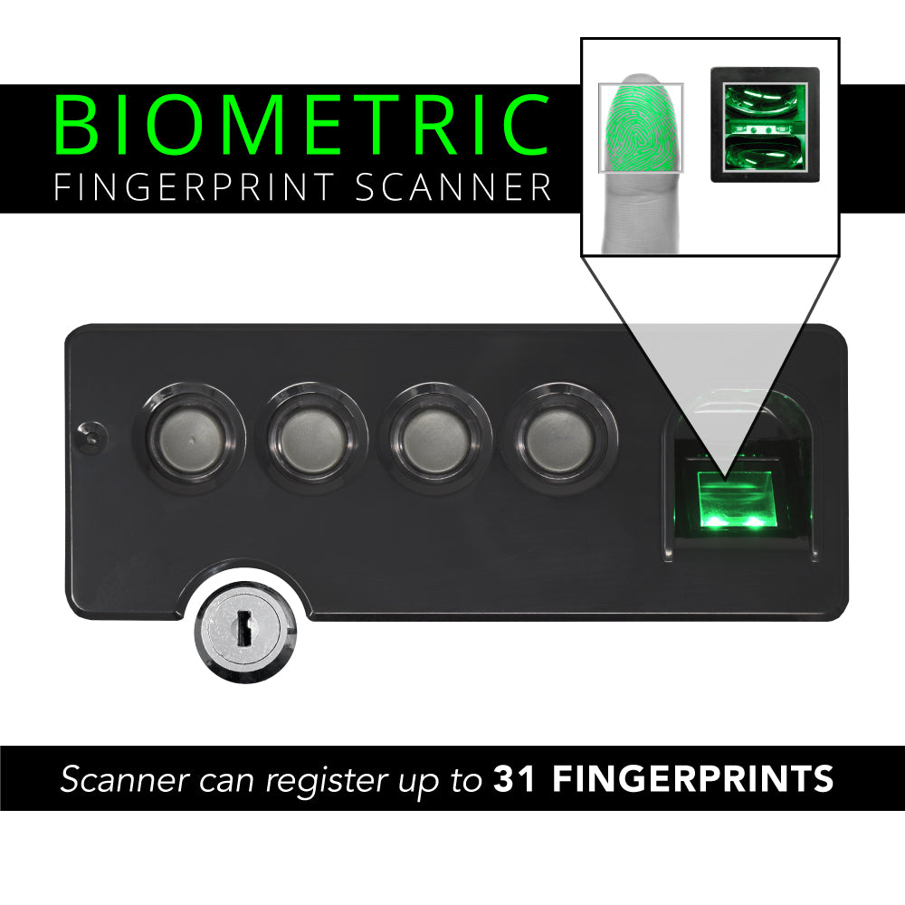 Stealth Biometric Handgun Hanger Safe Quick-Access Security Box