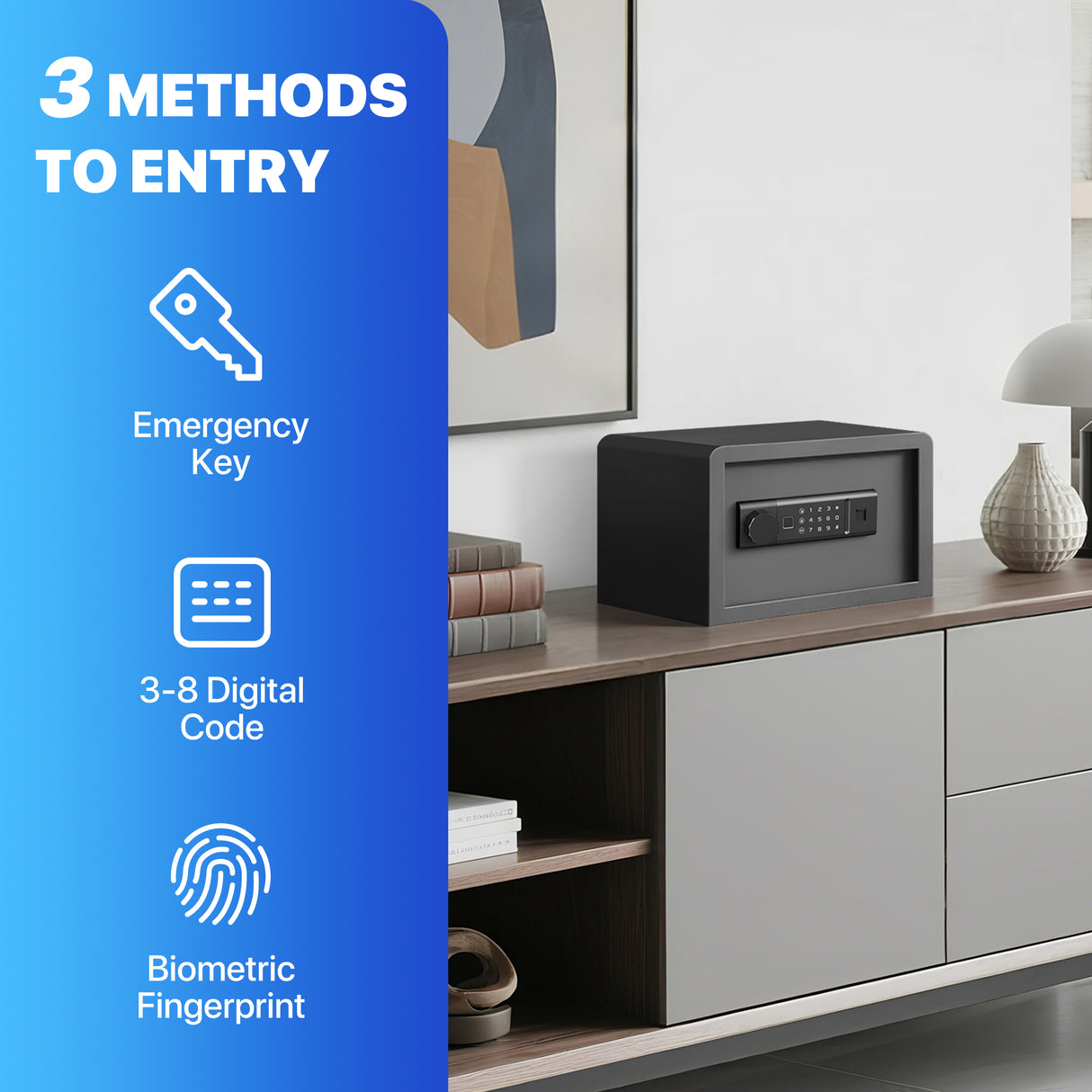 RPNB Biometric Home Safe with Fingerprint Digital Lock for Cash & Jewelry RP20FSA