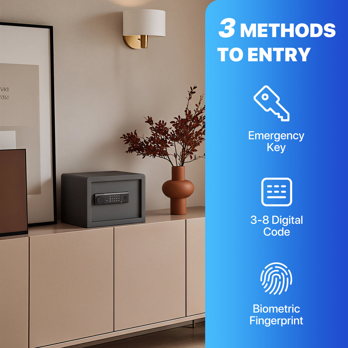 RPNB Biometric Home Safe with Fingerprint Digital Lock for Cash & Jewelry RP25FSA