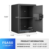 RPNB Biometric Home Safe with Fingerprint Digital Lock for Cash & Jewelry RP50FSA
