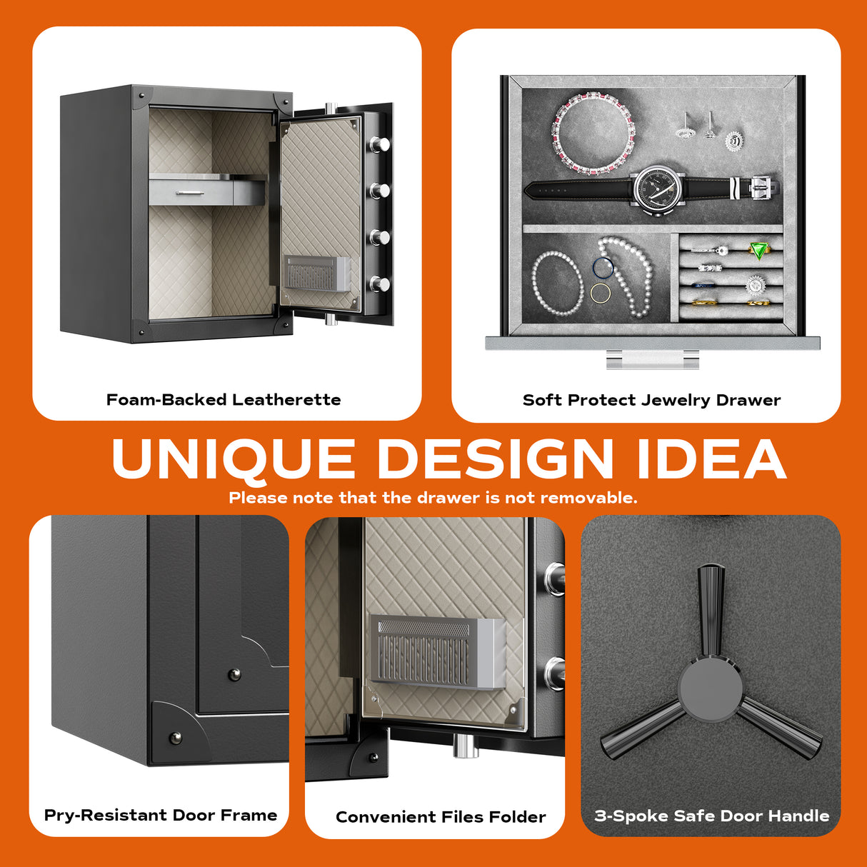 RPNB Retro Style Biometric Home Safe RPFV60