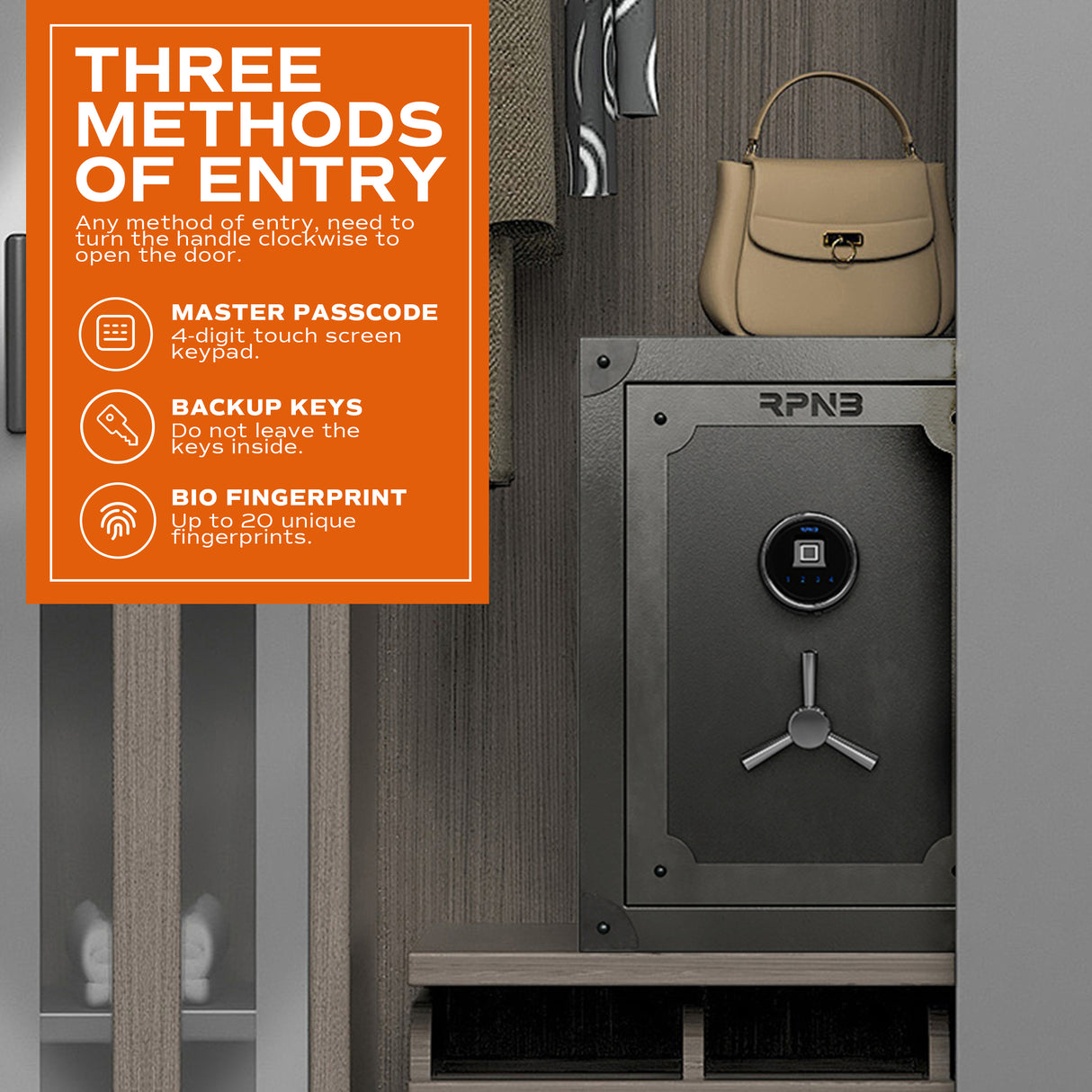 RPNB Retro Style Biometric Home Safe RPFV60