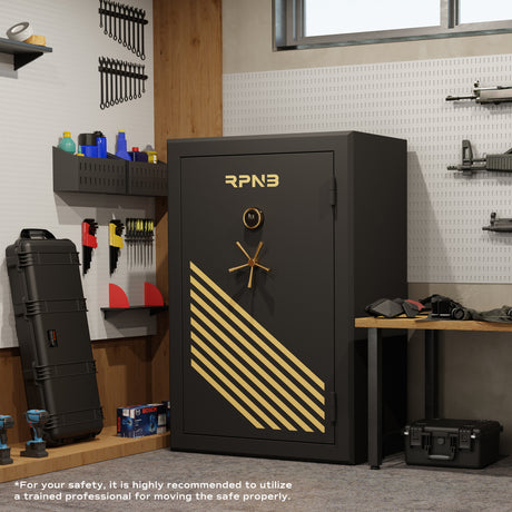 RPNB 45-Gun Large Fireproof Biometric Fingerprint Gun Safe for Pistols and Rifles RPFS45