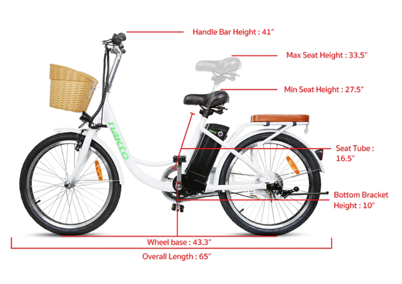 Nakto Elegance 22" Cruiser Electric Bike 250W 36V