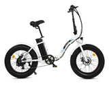 Ecotric Dolphin 20" White Portable and Folding Fat Bike UL Certified C-NDOL20LED-WB