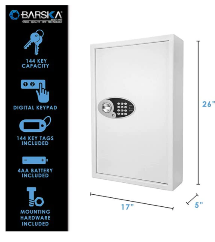 Barska AX12660 144 Keys Keypad Wall Key Safe