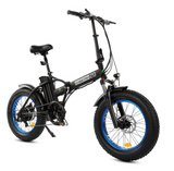 Ecotric Fat Tire Portable and Folding Electric Bike 48V with LCD display-Black and Blue NS-NFAT20S900-MBL