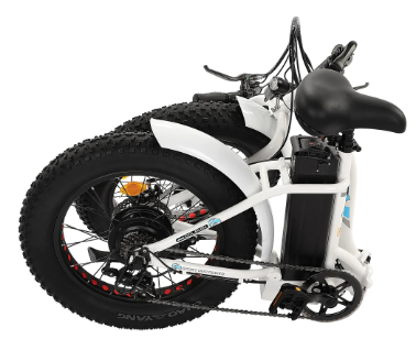 Ecotric Dolphin 20" White Portable and Folding Fat Bike UL Certified C-NDOL20LED-WB