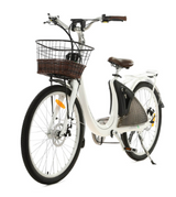 Ecotric White Lark 26" Electric City Bike For Women NS-LAK26LCD-W