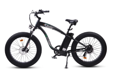 Ecotric Hammer Electric Fat Tire Beach Snow Bike UL Certified-Matt Black C-HAM26S900-MB