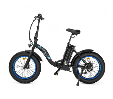 Ecotric Dolphin 20" Black Portable and Folding Fat Bike UL Certified C-NDOL20LED-MBL