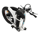 Ecotric Dolphin 20" White Portable and Folding Fat Bike UL Certified C-NDOL20LED-WB