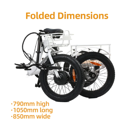 Eunorau NEW-TRIKE Step Through Fat Tire Folding Electric Trike