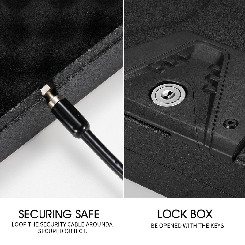 RPNB Steel Security Handgun Safe Black Firearm Lock Box RP2001