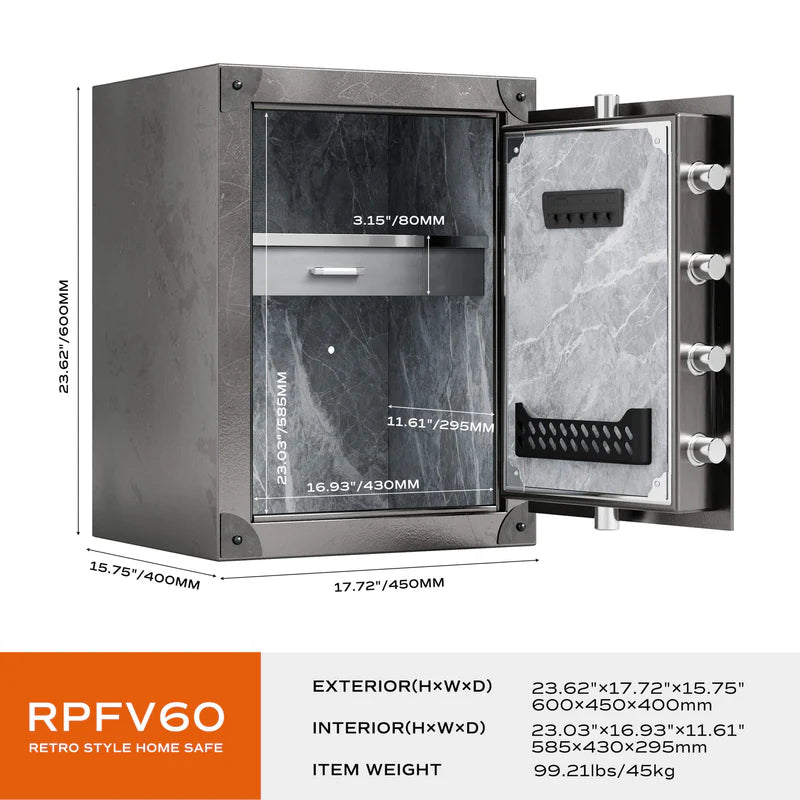 RPNB Retro Style Biometric Home Safe RPFV60