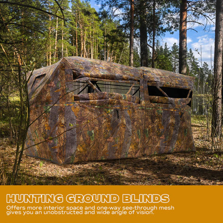 RPNB 4-6 Person One-Way See Through Side-By-Side Ground Hunting Blind HGB-4