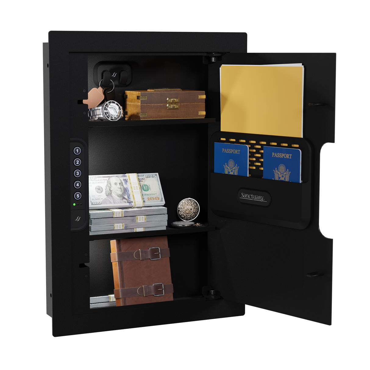 Sanctuary SA-IWV-B Black In-Wall Safe