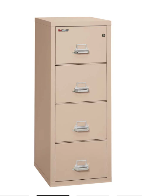 FireKing 4-1825-C Four Drawer Letter 25"D Vertical File Cabinet