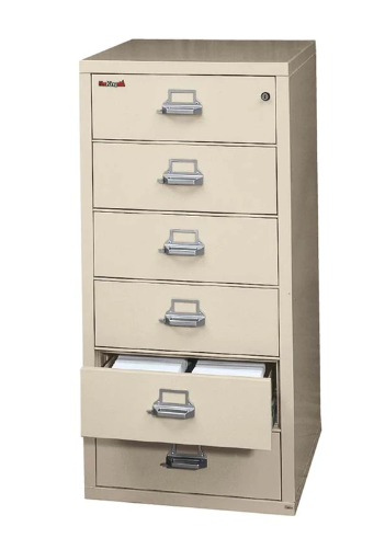 FireKing 6-2552-C 6 Drawer Card-Check-Note File Cabinet