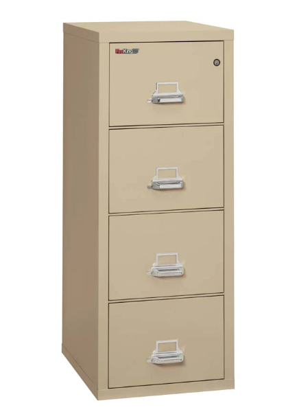 FireKing 4-1825-C Four Drawer Letter 25"D Vertical File Cabinet