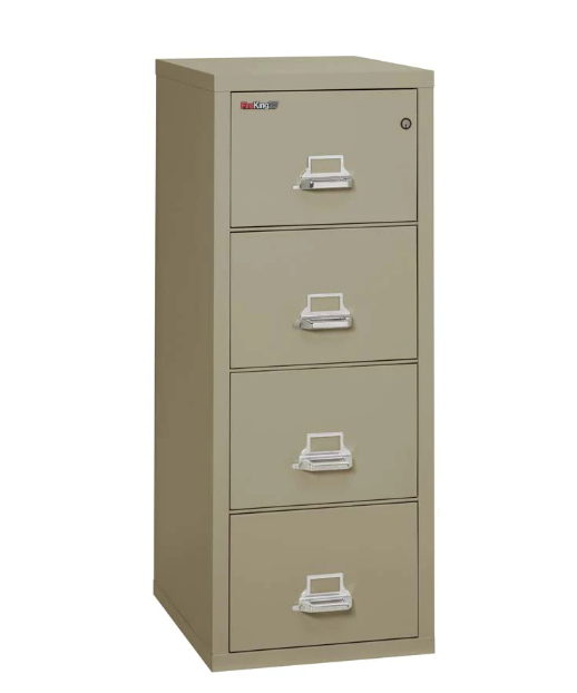 FireKing 4-1825-C Four Drawer Letter 25"D Vertical File Cabinet